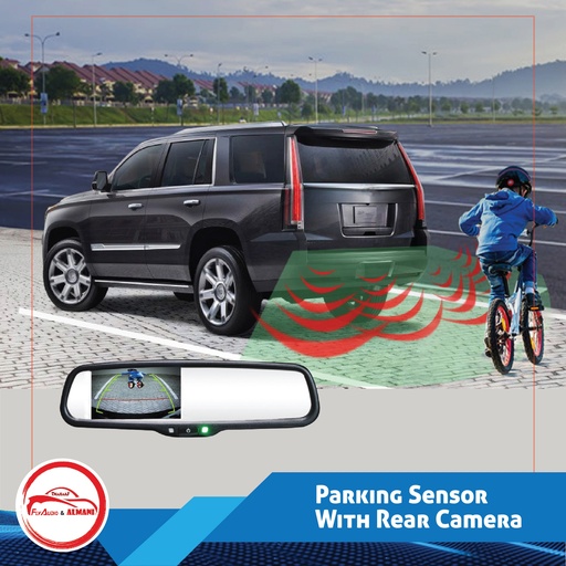 [4.3"P/S -EET Mirror] [MIRROR] 4.3"P/S -EET- 4 Parking Sensor With Rear Camera